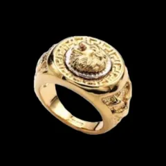 【A178】リング　アクサセリー　メンズ　レディース　指輪　ゴールド　ライオン　ファッション　お洒落　26号