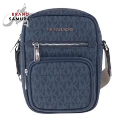 新品未使用 Michael Kors マイケルコース ネイビー シルバー金具 レザー 斜め掛け ショルダーバッグ レディース 502733 新品【中古】