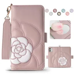 iPhone 13 手帳型 ケース かわいい iphone ケース 13 携帯カバー 手帳 可愛い 財布型 アイフォン 13 手帳型 ケース 女性 iPhone 13 手帳 ケース シンプル お洒落 山茶の花 刺繍 あいふぉん 13 手帳型 ケース カード収納