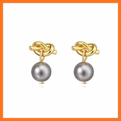 【新品】 Chynian ピアスパールグレー揺れるイヤリング パール レディース 人気 ハード 和風 金属アレルギー対応 14K金メッキ かわいい 真珠 オシャレ エレガント 普段使い プレゼント 女性 アクセサリー (イヤリング) 0