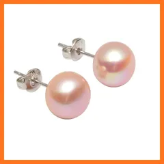 【新品】 淡水パールピアス スタッドピアス リアルパールスタッド 4色 6/8/10mm, シルバー, 真珠 0