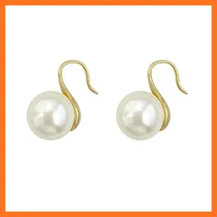 【新品】 HAPVITAL 揺れるパールピアス レディース アレルギ可愛 人気 ー対応ピアスいキラキラ ファッション 安心の18金属 (シンプル・パール) 0