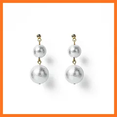 【新品】 コットンパール ピアス 日本製 チタン 揺れる 金属アレルギー対応 レディース パールピアス ホワイト 白 キスカ ベージュ 軽い 可愛い (ホワイト, チタンピアス)