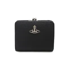【ギフト対応可】ヴィヴィアンウエストウッド VIVIENNE WESTWOOD 二つ折り財布 Saffiano Wallet DEBBIE ブラック おしゃれ 人気 ブランド 誕生日 記念 プレゼント ギフト 送料無料