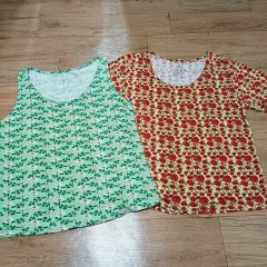 レディース トップス 2種 ノースリーブ 半袖