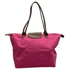 LONGCHAMP(ロンシャン) ショルダーバッグ ル・プリアージュオリジナル ピンク×ダークブラウン 折りたたみ レザー