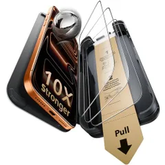 【３秒で完成・コーニング?社製】 ESR iPhone 17 Pro ガラスフィルム ３枚 9H越え 10倍強化 全面保護 米軍規格航空材料 貼付け簡 瞬間吸着 AR反射防止 高光沢 超鮮明な画質 目に優しい 指紋防止 気泡無し 飛散防止 自動除塵 高耐久 s