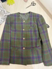 ヴィンテージ ウールジャケット (ウール 70%) チェック柄 ジャケット ウールチェック