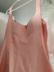 ピンクロングワンピース ロング丈ワンピース ピンク色ワンピース オレンジロングドレス ピーチドレス