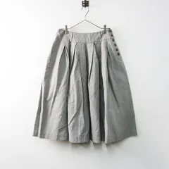 新品 未使用 2022AW  パドカレ pas de calais ムラ糸キャンバススカート 36‖ライトグレー ボトムス ロング フレア【2400014767858】