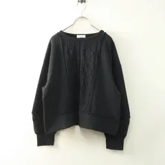 サマンサモスモス Samansa Mos2 レース切替裏毛プルオーバー F｜ブラック スウェット【2400014777123】