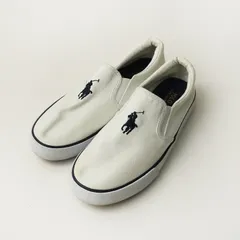 ポロラルフローレン POLO Ralph Lauren ポニー刺繍 スリッポン 24.5cm｜オフホワイト シューズ キャンバス 【2400014767490】