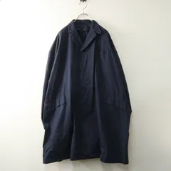 メンズ アーツ&サイエンス ARTS&SCIENCE 後染め コットンワイドシルエット比翼ロングコート 3 ネイビー┃ステンカラー【2400014708837】のサムネイル