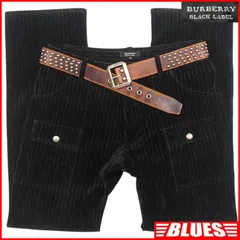 BURBERRY BLACK LABE 廃盤 バーバリーブラックレーベル ブッシュパンツ ベロア ノバチェック メンズ 73 黒 刺繍 バーバリー_ウエスト73cmから77cm一覧←SEULB屋着古← TY4320