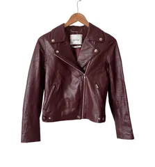  Mila Owen ミラオーウェン　レザージャケット　羊革　レディース　レッド　赤　サイズ1【ZK83】