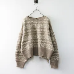 新品 未使用 ツハルバイサマンサモスモス TSUHARU by Samansa Mos2 SM2 ジャガード柄前後着ニット F‖ベージュ【2400014767827】