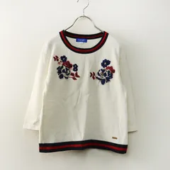 ブルーレーベル クレストブリッジ BLUE LABEL CRESTBRIDGE 花柄刺繍 クルーネック ニット 38｜オフホワイト【2400014767452】のサムネイル
