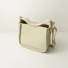 美品 ペレボルサ borse in pelle レザー 2WAY スクエア ショルダーバッグ ｜オフホワイト ハンドバッグ  【2400014767360】