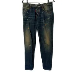  DSQUARED2 ディースクエアード デニム ジーンズ ペイントスプラッター加工 ダメージ加工 スリム ブルー サイズ38【DD124】