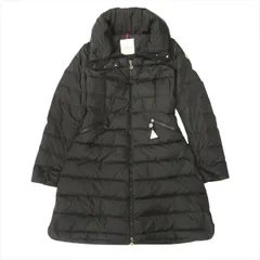 モンクレール MONCLER フラメッテ FLAMME GIUBBOTTO ダウン コート ジャケット ブルゾン フレア ロゴ ワッペン ハイネック サイズ1 黒 ブラック レディース