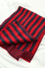 (F) ブランドヴィンテージ マフラー ストライプ ウール 暖かい ソフト -2845