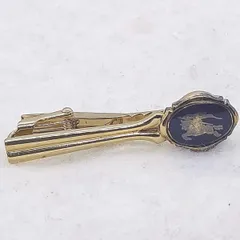 バーバリー ネクタイバー タイピン SV925 ゴールド×ネイビー