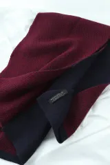 バナナリパブリック マフラー バーガンディ ネイビー ヘビーウール - 284E