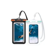2個セット スマホ 防水 ケース 雨の日 IPX8 Lamicall : 海 プール お風呂 すまほ ぼうすい カバー 水中 撮影 顔認証 通話 スマフォ アイホン 携帯 けいたい 首かけ 温泉 海水浴 水泳 潜水 iPhone 17 Air 16e 16 0