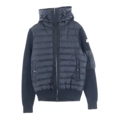 MONCLER (モンクレール) 19AW MAGLIONE TRICOT CARDIGAN ジップアップ ダウン切替 フーディー カーディガン 長袖セーター ネイビー E20919402800 94789