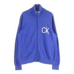 Calvin Klein Jeans (カルバンクラインジーンズ) CKロゴ ジップアップコットンニット J313007 ブルー