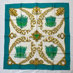 2511-314｜エルメス カレ 90 スカーフ シルク グリーン