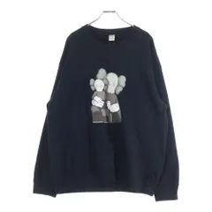 KAWS (カウズ) ×UNIQLO ユニクロ キャラプリント クルーネック スウェットトレーナー ブラック