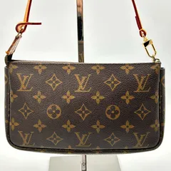 Louis Vuitton ルイヴィトン モノグラム ポシェット アクセソワール アクセサリー ポーチ 金具なし 人気 社外ストラップ M51980 LV #145