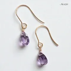 No.270✨天然石✨アメジストの一粒ピアス　イヤリング