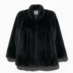 68a24 SAGA MINK サガミンク 銀サガ ダークミンク ファーコート サイズ11 ブラック 最高級本毛皮 Mink Fur Coatt18r