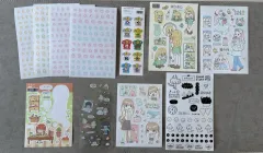 (ゆうパケット速達込み)ダイアリーデコまとめ(シールステッカー/模造紙/メモ用紙/アコーディオンファイル)