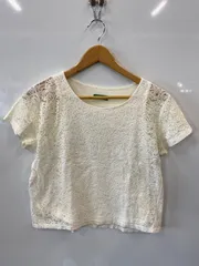 g300⚫︎earth music＆ecology⚫︎アースミュージック＆エコロジー⚫︎総レース⚫︎カットソー⚫︎size F⚫︎オフホワイト