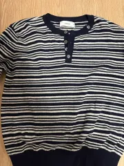 ストライプ ヘンリーネック 2サイズ