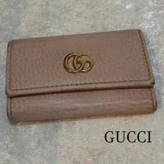 グッチ　GUCCI　Marmont　GGマーモント　ベージュピンクレザー　6連キーケース