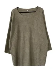 XL UNIQLO ユニクロ オーバーサイズ ラウンド 長袖ニット ベージュ