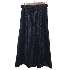 NEMIKA/NEMIKA by Leilian(ネミカ) ロングスカート サイズ9 M レディース美品  - ダークネイビー×ボルドー×シルバー ストライプ