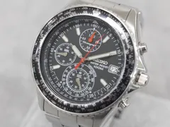 【行董】SEIKO/セイコー クロノグラフ デイト ブラック文字盤 メンズ クォーツ 腕時計 U657-8120 AA0U01033