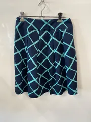 a796⚫︎proportion bodydressing⚫︎プロポーションボディドレッシング⚫︎チェック⚫︎Aライン⚫︎台形⚫︎スカート⚫︎サイズ2⚫︎紺xターコイズ