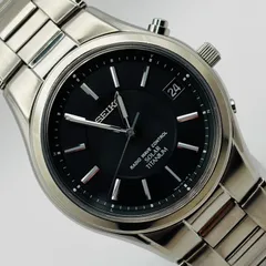 （T741）希少！美品 正常稼働【渡辺力氏デザイン】SEIKO セイコー 電波ソーラー SPIRIT スピリット TITANIUM SBTM003 7B22-0AD0 ブラックダイヤル 人気 時計 メンズ ユニセックス