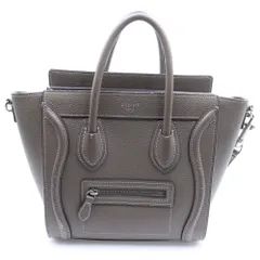 CELINE (セリーヌ) ラゲージ ナノ 2WAYバッグ ハンドバッグ ショルダーバッグ ブラウン レザー シルバー金具