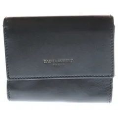 SAINT LAURENT PARIS (サンローランパリ) レザー ウォレット 2つ折り財布 ブラック