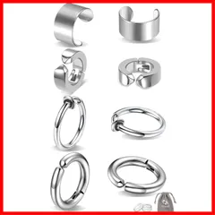 シンプル 軟骨ピアス フープイヤリング 両耳 イヤリング レディース メンズ ステンレス製 男女兼用 リングピアス フープピアス ジュエリー イヤーカフ ノンホールピアス フェイクピアス アクセサリー ピアス GOKEI
