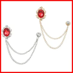 ラインストーンメンズジェムブローチスーツピンラ ペルピンウィメンズ 宝石ハンギングチェーンブローチピン ドレス ブーケコート PATIKIL ハットバッグ