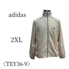★美品 adidas アディダス クリーム 長袖 ナイロンジャケット 2XL(3L)
