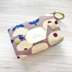 ハンドメイド ポケットティッシュケース カラビナ付き ぷっくりフラワー